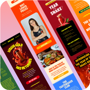 Food Brands Email Marketing Templates - 17 Pack Figma Editable Templates - 3.6% Conversion Rate