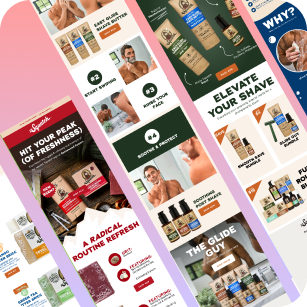 Men’s Grooming Brands Email Marketing Templates - 8 Pack Figma Editable Templates - 3.3% Conversion Rate