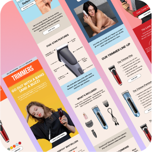 Men’s Grooming Brands Email Marketing Templates - 6 Pack Figma Editable Templates - 3.1% Conversion Rate