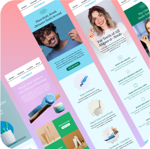 Oral Care Brands Email Marketing Templates - 7 Pack Figma Editable Templates - 3.7% Conversion Rate