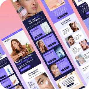 Skin Care Brands Email Marketing Templates - 11 Pack Figma Editable Templates - 3.2% Conversion Rate