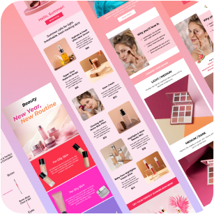 Skincare Brands Email Marketing Templates - 6 Pack Figma Editable Templates - 3.5% Conversion Rate