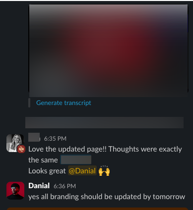 Client testimonial
