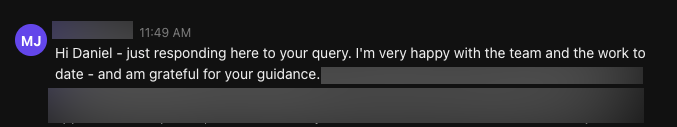 Client testimonial