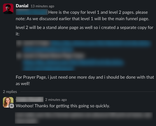 Client testimonial