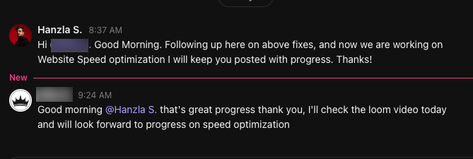 Client testimonial