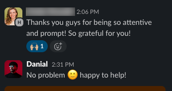 Client testimonial