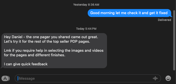 Client testimonial