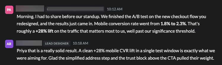 Client testimonial